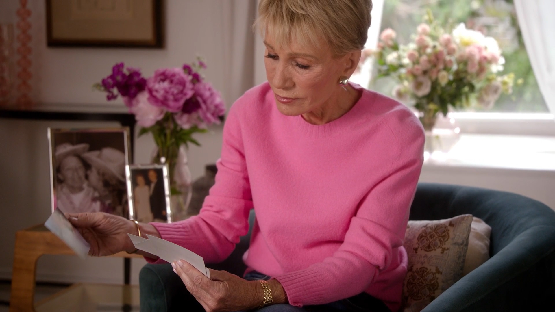 Videos of Barbara Corcoran looking through photos of her late mother, Florence Corcoran, and sharing information about agitation in Alzheimer’s dementia