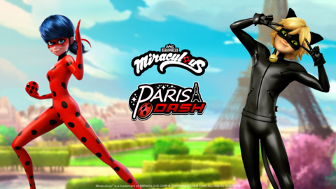 Race through the streets of Paris in "Miraculous Ladybug: Paris Dash" as the iconic superheroes to save the city from evil villains! (Photo: Business Wire)