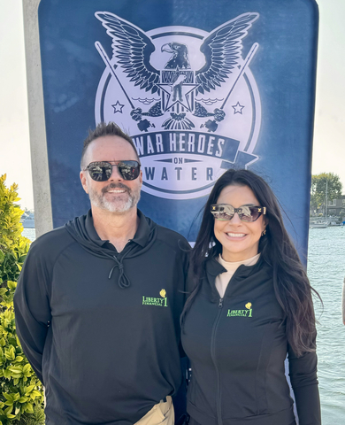 Todd Betlejewski and Jeannette Preston, Managing Directors for Liberty1 Financial, proudly supporting the War Heroes on Water organization dedicated to supporting United States war hero veterans in Newport Beach, California. (Photo: Business Wire)