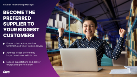 Retailer Relationship Manager, Cleo’s newest supply chain solution, is built on top of the CIC platform to deliver powerful insights that strengthen suppliers’ revenue-critical relationships. (Graphic: Business Wire)