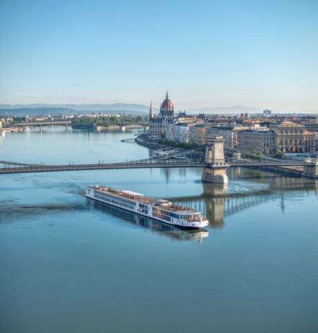 For the second year in a row, Viking has been voted #1 for Rivers, #1 for Oceans and #1 for Expeditions by Condé Nast Traveler in the publication's 2024 Readers' Choice Awards. This achievement marks the first time a travel company has won these three categories in back-to-back years. Pictured here, a Viking Longship on the Danube River in Budapest. (Photo: Business Wire)