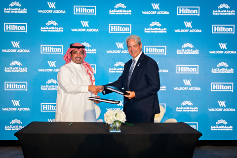 thumbnail Mr. Sultan Al Otaibi - CEO, Taiba Investments and Guy Hutchinson - President Middle East & Africa, Hilton (Photo: AETOSWire)
