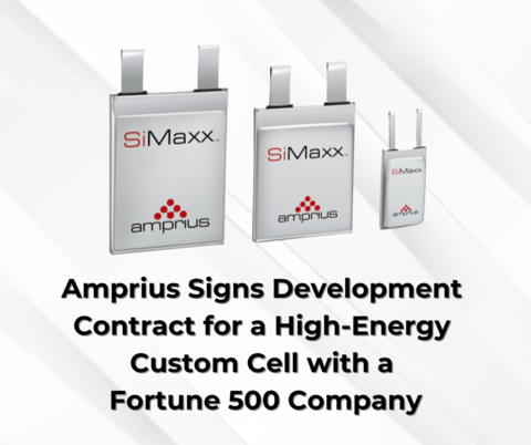 Amprius Signs Development Contract for a High-Energy Custom Cell with a Fortune 500 Company (Graphic: Business Wire)