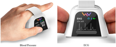 The Wellvii BP Go Rhythm supports finger based blood pressure and ECG in the most compact for factor ever with Bluetooth and Cellular connectivity configurations. (Photo: Business Wire)