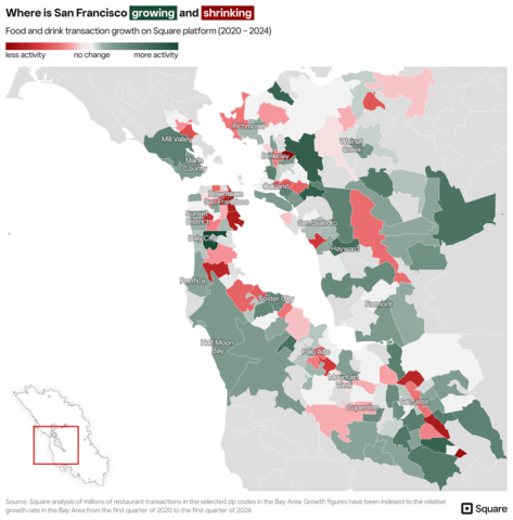 Square analysis of millions of restaurant transactions in the selected zip codes in San Francisco Bay Area (Graphic: Square)