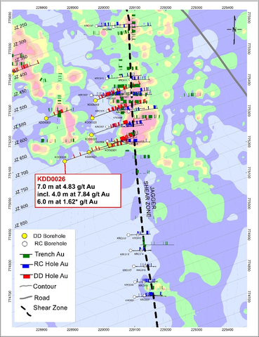 Figure 1: Jagger Zone and KDD0026 Collar Location Map (Graphic: Business Wire)