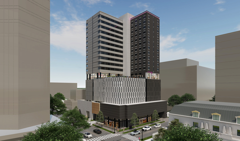 Peachtree Group (“Peachtree”) celebrated the groundbreaking of a new 19-story, dual-branded hotel development featuring the award-winning Marriott brands, AC Hotel and Moxy Hotel, in the heart of Uptown Dallas (rendering pictured). (Graphic: Business Wire)