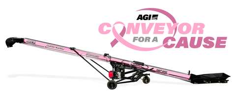 AGI invites Canadian farmers to place a bid on a limited-edition, primed in pink UCX3 U-trough Belt Conveyor. AGI and the Canada Cancer Society (CCS) have teamed up to raise funds during October Breast Cancer Awareness Month. All proceeds raised by AGI from "Conveyor for a Cause" will go to CCS. (Photo: Business Wire)