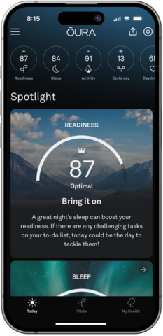 The new Today tab in the Oura App (Photo: Business Wire)