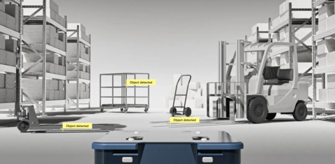 One of the priciest components of an autonomous mobile robot (AMR) is its sensor package. Using 3D ultrasonic sensing instead of expensive LiDAR technology, Sonair is able to cut costs by 50-80%. (Graphic: Business Wire)