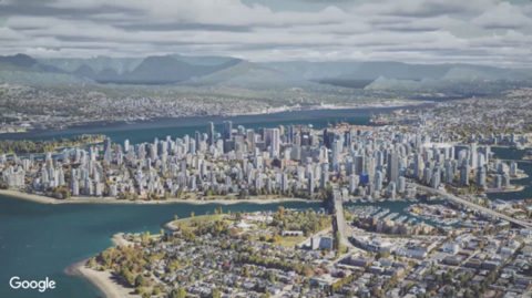 3D-Kacheln von Google von Vancouver, die mithilfe der Technologie von Cesium
erstellt wurden und in iTwin verfügbar sein werden. (Foto: Bentley Systems)