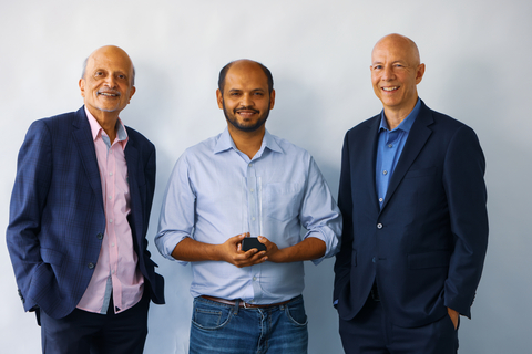 (left to right) MR Rangaswami, Founder of Indiaspora, a Silicon Valley-based entrepreneur and investor, and Chiratae Ventures Patrick J. McGovern Award Jurist; Abhinav Asthana, Founder and CEO of Postman; Pat McGovern III, Chairman of the Board of The Patrick J. McGovern Foundation, and Chair of the Jury of the Chiratae Ventures Patrick J. McGovern Award, and Regional Advisor (US), Chiratae Ventures. (Photo: Business Wire)