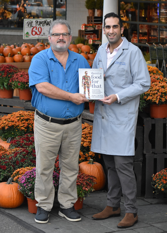 Data Scientist Mark Trudeau, left, of Rochester Hills, Mich. and Podiatrist Dr. Sadegh Arab of Oakland Township, Mich. co-authored "There's a Food For That," the first book that uses data science methodologies to identify and rank the top 100 foods to fight the top 100 diseases and conditions in America. The duo spent five years analyzing over 60,000 medical studies. Drawing from the studies, Trudeau used his 30-year background in data science to scientifically rank the top 100 foods for fighting the top 100 diseases. (Photo: Business Wire)