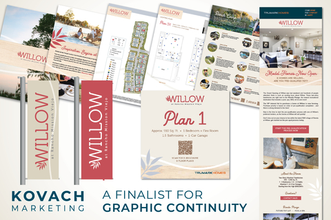 One category, "Best Graphic Continuity", highlights how all the branding elements come together. One finalist entry in this category is for Willow at Rienda, a community built by Trumark Homes in Rancho Mission Viejo. Willow's logo, colors, design elements and brand photography come together throughout brochure elements, emails, signage and more. (Graphic: Business Wire)