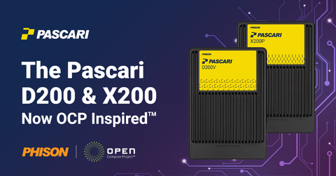 Phison's Pascari D200 and X200 recognized as OCP Inspired™ (Image courtesy of Phison)