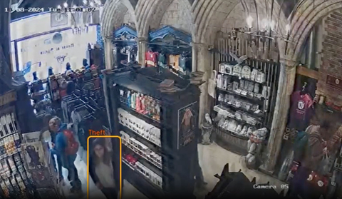 Theft detection alert, featuring integration of CCTV theft detection into the UC system and headsets at House of Spells in London. (Photo: Business Wire)