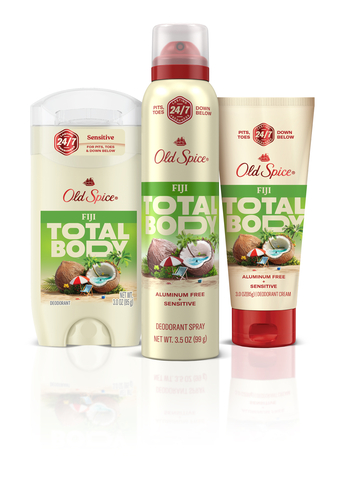 Old Spice Fiji Total Body Deodorant offers 24/7 freshness from pits to toes. (Photo: Business Wire)