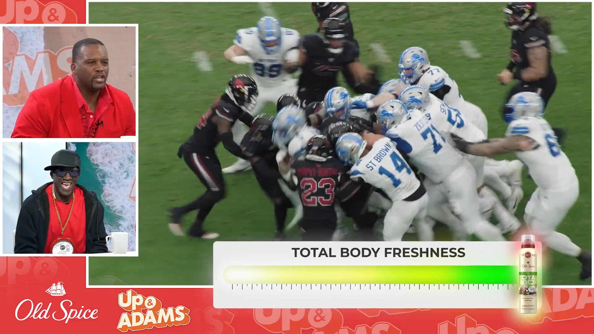 thumbnail Rock & Roll Hall of Fame musician Flavor Flav and former NFL player Anthony “Spice” Adams represent Old Spice and join Kay Adams on FanDuel’s Up & Adams October 10 episode to talk about this season’s NFL action and Old Spice Total Body Deodorant bringing 24/7 freshness to the football field.