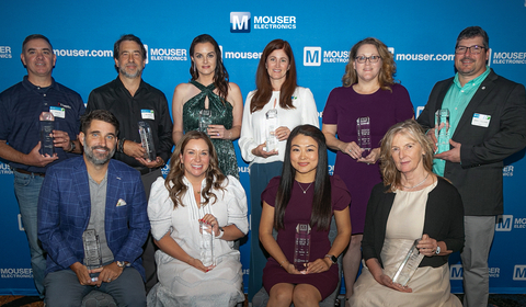 Winners of Mouser's 2024 Best-in-Class Awards gather at the distributor's annual golf tournament and awards ceremony. (Photo: Business Wire)