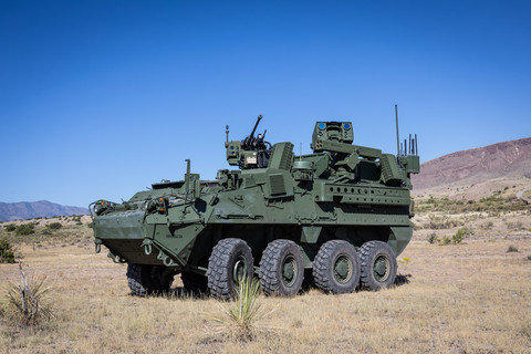 The Counter-UAS Directed Energy Stryker (Photo Courtesy: Leonardo DRS)