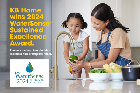 KB Home wins 2024 WaterSense sustained excellence award, the only national homebuilder to receive this prestigious honor. (Graphic: Business Wire)