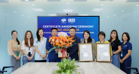 FPT Software received the ISO 45001 certification from CPG Global during the certification award ceremony in Hanoi, Vietnam. (Photo: Business Wire)