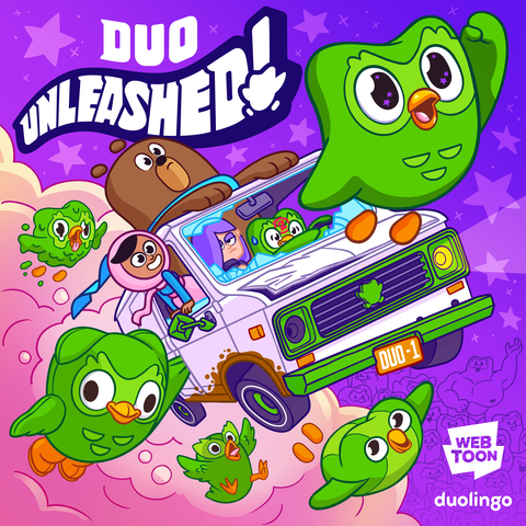 Duo Unleashed! from WEBTOON and Duolingo (Graphic: Business Wire)