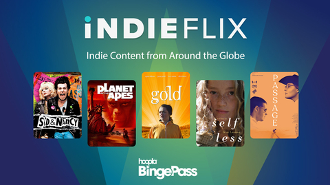 Library patrons with hoopla access through their library will be able to explore iNDIEFLIX's collection of over 4,000 award-winning shorts, features, series, classics and documentaries. (Graphic: Business Wire)