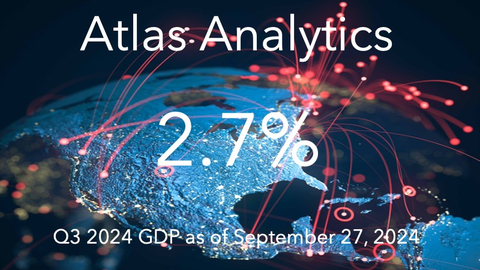 Atlas Analytics predicts that US GDP will be 2.7% in Q3 2024. (Graphic: Business Wire)