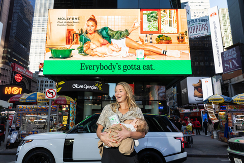 Molly Baz, celebrated cook, NYT bestselling author, and content creator, joins forces with Bobbie, the mom-led organic infant formula company to make history with a new billboard in Times Square. (Photo: Business Wire)