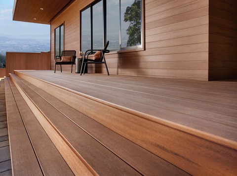 TimberTech® Advanced PVC Vintage Collection® Decking and Cladding in Mahogany (Photo: Business Wire)