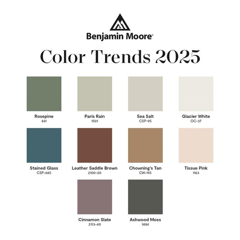 The Benjamin Moore Color Trends 2025 include ten quietly colorful hues that work together in color harmony. (Graphic: Business Wire)