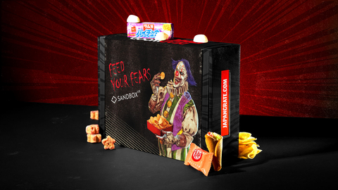 The Feed Your Fears Japan Crate snack box containing a surprise mix of over a dozen full-sized Japanese snacks is now available exclusively at US corporate Sandbox VR locations, released in conjunction with their newest VR experience, Deadwood PHOBIA. (Photo: Business Wire)