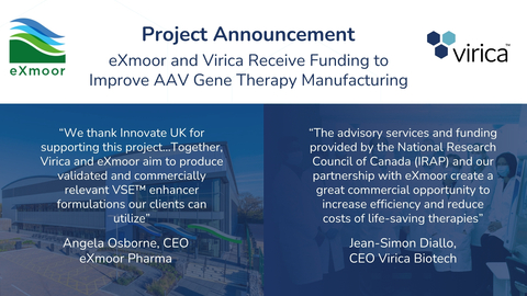 Official statements from CEOs of both Virica Biotech and eXmoor Pharma (Graphic: Business Wire)