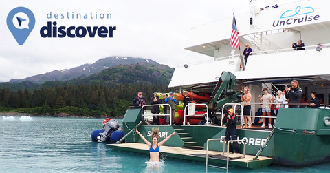 A guest enjoying the polar plunge in Alaska. (Photo: Business Wire)