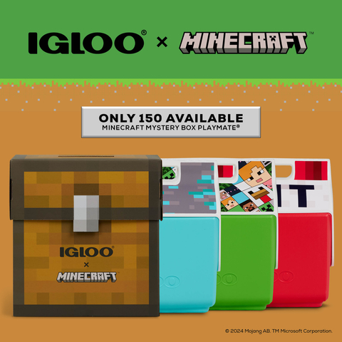 Igloo and Minecraft Build Two Exclusive Cooler and Drinkware Collection Drops for IRL Adventures (Graphic: Business Wire)