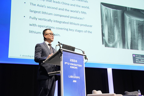 Frank Ha, Tianqi Lithium Director and CEO, speaking at Li-ion Battery Europe 2024 (Photo : Business Wire)