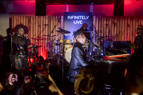 The worlds of music and luxury perfectly harmonize as INFINITI announces its partnership with singer, songwriter and composer Jon Batiste, who will host an exclusive INFINITELY Live concert series inspired by the intentional details and elevated hospitality of the all-new 2025 INFINITI QX80. A five-time Grammy Award-winner and Academy Award-winner, Batiste's vibrant music and expressive performance style parallel INFINITI's focus on elevated moments that reward the human senses. The INFINITELY Live concert series, in partnership with iHeartMedia, opened with an exclusive show in Brooklyn, New York, on Oct. 17. In Houston and Los Angeles, Batiste will curate a lineup of artists that draw inspiration from the elegant craftsmanship and luxurious refinement of the all-new QX80. (Photo: Business Wire)