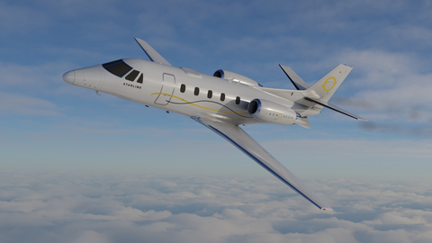 Starlink-equipped Citation 560 XL model aircraft shown inflight. (Photo: Business Wire)