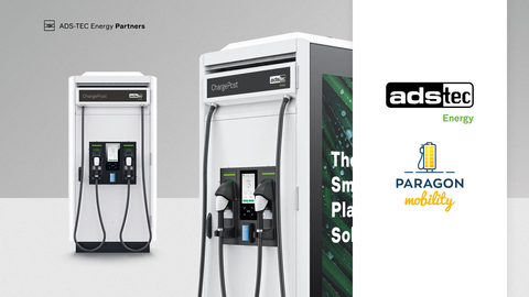 ADS-TEC Energy partners with Paragon Mobility for roll out of ultra-fast, battery-buffered EV charging stations in France (Photo: Business Wire)