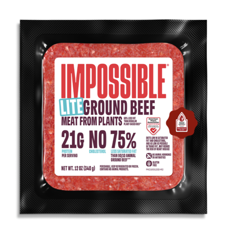 With 21 grams protein, zero cholesterol and 0 grams trans fat per serving, as well as low saturated fat, Impossible Lite Beef satisfies the guidelines as a healthy option for people facing diabetes. (Photo: Business Wire)