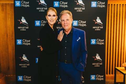 Jay Marciano, Chairman and CEO of AEG Presents, and 2024 City of Hope Spirit of Life Honoree with Celine Dion (Photo: Business Wire)