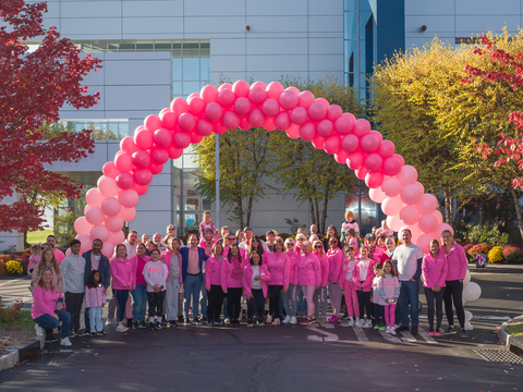 Mediacom employees gathering for the 2024 Making Strides of Hudson Valley walk at Mediacom Park, NY. (Photo: Business Wire)