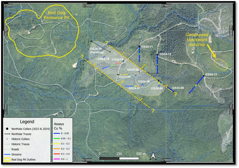 Figure 2: West Goodspeed Showing Current Extent of Mineralized Zone Projected to Surface (Graphic: Business Wire)