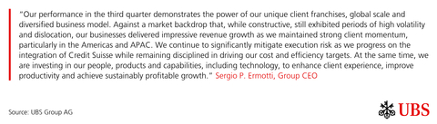 Sergio P. Ermotti quote (Graphic: UBS Group AG)