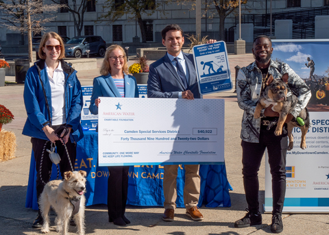 The American Water Charitable Foundation donated over $40,000 to the Camden Special Services District (CSSD) through the One Water Street Grant Program. The funding supports CSSD’s Clean & Green Downtown Camden Initiative by adding 12 commercial-grade public recycling stations and 10 pet waste stations. (Photo: Business Wire)