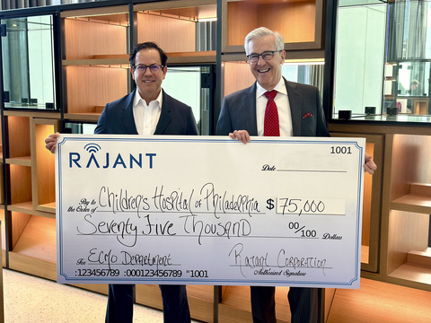 original Rajant donates $75,000 to Children's Hospital of Philadelphia (CHOP) following sold-out Music Benefit Concert. (Photo: Business Wire)
