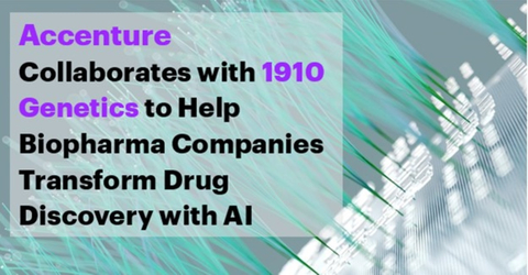 Accenture has invested, through Accenture Ventures, in 1910 Genetics, a biotechnology company advancing small and large molecule drug discovery with a multimodal AI platform powered by laboratory automation. (Graphic: Business Wire)