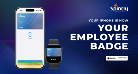 Use your employee badge in Apple Wallet with Spintly (Graphic: Business Wire)