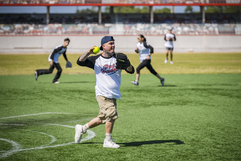 Port Houston employees enjoy a friendly game of softball at its annual company picnic. (Photo: Business Wire)